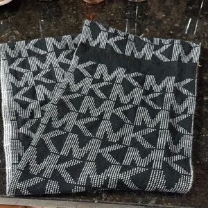 Michael Kors Black and White Logo Scarf